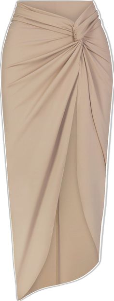 Elegant Fitted Beach Sarong, Elegant Fitted Sarong For Beach, Chic Ruched Draped Skirt, Chic Ruched Flowy Draped Skirt, Chic Ruched Draped Flowy Skirt, Chic Fitted Swim Skirt, Elegant Fitted Bottoms For Poolside, Elegant Summer Swim Skirt, Elegant Skirt For Beach Season