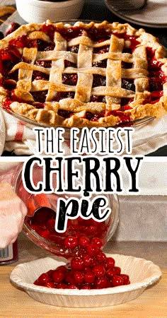 The best classic, simple, and easy cherry pie recipe - This pie takes less than 5 minutes to assemble because it uses canned pie filling and pre-made crust. Sweet, old fashioned, homemade pie that doesn't take any time to make. #quickandeasy #thanksgiving #christmas #thanksgivingdesserts #christmasdesserts #pie #cherrypie Simple Cherry Pie, Easy Cherry Pie Recipe, Cherry Pie Filling Recipes Easy, Best Cherry Pie Recipe, Cherry Pie Recipe Easy, Best Cherry Pie, Easy Cherry Pie, Canned Pie Filling, Cherry Pie Filling Recipes