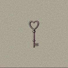 a drawing of a key with a heart on the end and a keyhole in the middle