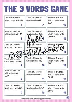 the 3 words game for kids to play with their own name and number, which is also