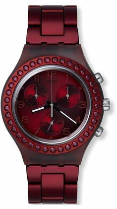 Swatch Women's Irony Red Stainless-Steel Swiss Quartz Watch with Red Dial Swatch Women, Red Watch, Swatch Watch, Unisex Watches, Stylish Watches, Beautiful Watches, Watches Jewelry, Swiss Made, Luxury Watch