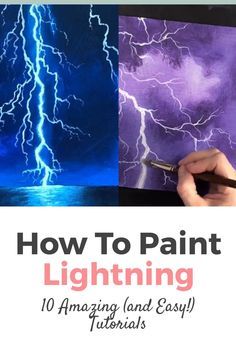 how to paint lightning with acrylic and easy tips for beginners, including painting