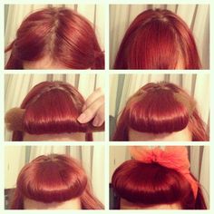 Pin Up Bangs, Vintage Hairstyles Tutorial, Middle Part Hairstyles, Hair With Bangs