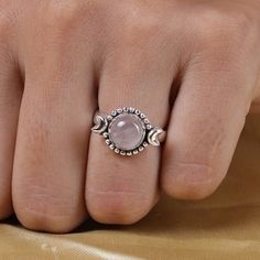 "Rose Quartz Ring, 925 Sterling Silver Ring, Round Gemstone Ring, Women Silver Jewelry, Boho Handmade Ring, Wedding Gift for Best Friend Gemstone Name - Rose Quartz Stone Quality - AAA Ring Weight - 4.44 gm Stone Shape - As shown in the picture Ring Size - All Ring Size Available * You Will Get The Same Product As Shown In The Picture. We serve complete 925 sterling silver Jewelry and genuine properties of the stone. The products are dispatched from the small business from USA. Product Quality a Sterling Silver Spiritual Rings In Rose Gold, Rose Gold Sterling Silver Spiritual Rings, Spiritual Sterling Silver Rings In Rose Gold, Spiritual Sterling Silver Rose Gold Rings, Spiritual Rose Gold Sterling Silver Rings, Sterling Silver Rose Gold Crystal Ring, Rose Gold Sterling Silver Crystal Ring, Silver Rose Quartz Crystal Ring, Stamped 925 Moonstone Wedding Rings