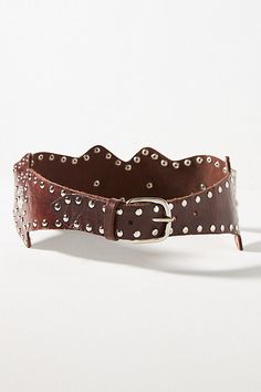 Buckle up for the newest outfitting must-have. The Z&L; Europe Safi Studded Belt features a sleek design adorned with bold studs that perfectly accentuates your waist. | Safi Studded Belt by Z&L Europe in Brown, Women's, Size: Large/XL, Leather at Anthropologie Studded Belt, Sleek Design, Women's Accessories, Anthropologie, Sleek, Buckle, Women Accessories, Size Small, Leather