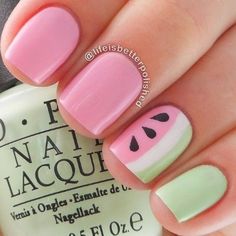 Mani Colors, Watermelon Nail Art, Watermelon Nails, Nail Photos, Cute Nail Art, Gel Nail Designs, Nail Art Summer, Nail Inspiration