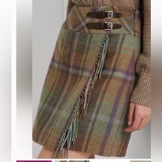 Absolutely Gorgeous Lauren Ralph Lauren Wool Plaid Fringe Trim Tweed Mini Skirt.Brand New.Size 10.Waist 17 Inches,Long 20 Inches Mini Wrap Skirt, Kilt Skirt, Ralph Lauren Plaid, Ralph Lauren Skirts, Wool Mini Skirt, Wrap Mini Skirt, Ralph Lauren Black Label, Tweed Mini Skirt, Ralph Lauren Women