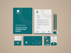 the stationery is neatly organized and ready to be used as a business card or letterhead