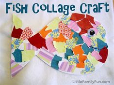 a fish collage craft made out of paper