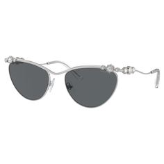 These eye-catching sunglasses are inspired by Swarovski’s Constella family and combine classic elegance with extraordinary shine. Prong-set clear crystals in a variety of sizes adorn curved silver-tone metal temples, while the dark gray lenses are placed in a semi-rim frame. A striking way to add a touch of glamour to your everyday look. Swarovski Sunglasses, Sunglasses Oval, Gradient Brown, Gray Lenses, Eye Design, Clear Crystals, Grey Lenses, Classic Elegance, Fashion Sunglasses