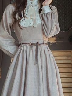 Light Academia Vintage Dress Dark Academia Dress Victorian Vintage Dress Cute Old Fashioned Dresses, Real Victorian Dress, Cute Dresses Cottagecore, Vintage Dresses With Corset, Cute Victorian Outfits, Vintage Female Outfits, Pretty Aesthetic Dresses, Victorian Working Class Clothing, Cottage Witch Outfit