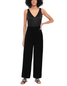 crepe, no appliqués, high waisted, regular fit, wide leg, button, zip, multipockets, solid color , Color: Black , Size: 8 Women Pants Casual, Black Pants, Casual Pants, Casual Women, Black Women, Pants For Women, Pants, Black, Design