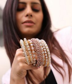 Fancy Bangles, Fashion Jewelry Necklaces Gold, Kada Bangles, Wedding Jewellery Designs, Saree Jewellery, Kundan Bangles