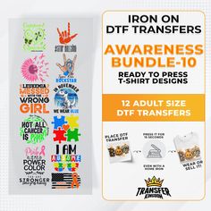 the iron - on transferers are available for purchase