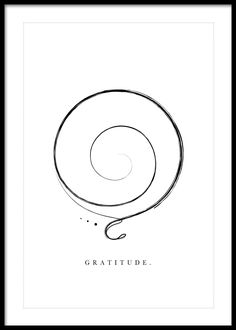 a black and white drawing with the words gratitude