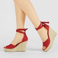 These wedges feature an ankle tie-up and an espadrille heel to add comfort and style to your everyday look. Easy to be paired with your favorite denim jeans, shorts, skirts, and your everyday casual wear! It is great for going out with friends or traveling with families. Wear these sandals and add sweet and casual appeal to you. Please note that color may vary slightly according to monitor settings. Lace Up Espadrille Wedges, Tie Up Heels, Lace Up Espadrilles, Women's Espadrilles, Wedges Sandals, Platform Wedge Heels, Ankle Strap Wedges, Shorts Skirts, Espadrille Wedge