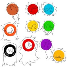 a bunch of different colored speech bubbles on a white background