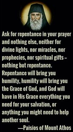 an image with the words, ask for repentance in your prayer and nothing else