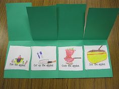 an open green paper box with four different pictures on it