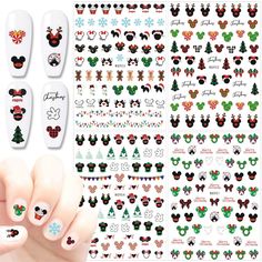 PRICES MAY VARY. Cartoon Nail Art: You will get 4 sheets Christmas nail art stickers, super cute and easy to use! can be used to decorate your own nail art, nail design, highlights and more. Material Safety: Cute cartoon nail decals are made of high-quality eco-friendly, skin-friendly materials. You can use it with confidence, even for pregnant women and children. Easy to use: Cartoon designer nail stickers easy to use! just use tweezers to peel nail self-adhesive decals and stick cute decals on Nail Art Tattoo, Mouse Character, Christmas Nail Stickers, Manicure Tips, Diy Nail Art, Christmas Mouse, Xmas Nails, Christmas Nail Designs, 3d Nail