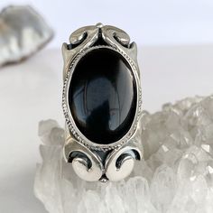 Large onyx ring sterling silver, black gemstone ring goth ring Black crystal ring made in Armenia gifts for women Handmade silver ring with natural black onyx. The ring is large and has a unique look! The free size of this ring lets you give a gift without knowing the size of finger) Also, All our pieces have the perfect design, modern look, and best quality ▶Ring weight: 18.53 gr ▶Length: 45 mm ▶Width: 25 mm All our jewelry is made of high-quality sterling silver and is stamped with a 925 stamp Gothic Sterling Silver Crystal Ring As Gift, Gothic Sterling Silver Crystal Ring For Gift, Gothic Silver Crystal Ring With Gemstone, Gothic Style Silver Ring With Gemstone, Gothic Silver Ring With Gemstone, Gothic Sterling Silver Open Ring Jewelry, Gothic Sterling Silver Open Ring, Black Oval Gothic Jewelry, Gothic Gemstone Rings With Oval Shape