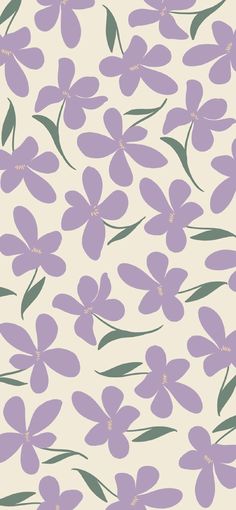 purple flowers on a white background with green leaves