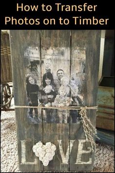 an old wooden box with some pictures on it