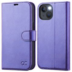 the purple iphone 11 wallet case is open