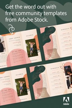 the adobe brochure is designed to look like it has an image of a woman's face