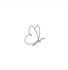 a single line drawing of a butterfly on a white background