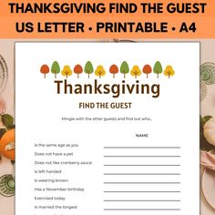 a thanksgiving printable for kids to write