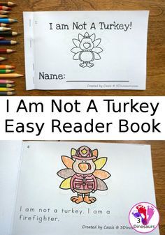 i am not a turkey easy reader book with colored pencils and crayons