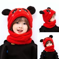 Baby hat ear cap Autumn and winter children's hat neck one super cute cute boy and girl panda Rabbit Hat, Ear Cap, Childrens Hats, Fleece Hat, Cute Cute, Girls Fleece, Winter Kids, Boy And Girl, Baby Hat