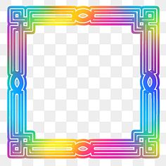 a rainbow colored square frame on a white background