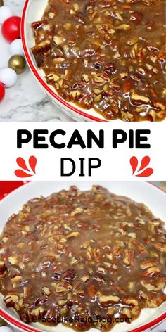 this pecan pie dip is the perfect dessert for christmas and it's ready to be eaten