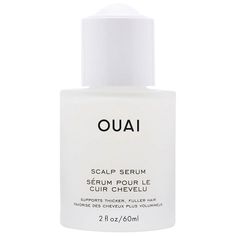 What it is: This skincare-inspired serum helps balance and hydrate your scalp to create an ideal environment for you hair to thrive.Hair Type: Straight, Wavy, Curly, and CoilyHair Texture: Fine, Medium, and ThickHair Concerns:- Dryness- Thinning- Flaky, Dry ScalpKey Benefits: - Fosters a healthy, balanced scalp- Soothes irritation from styling- Promotes the appearance of thicker, fuller hairHighlighted Ingredients:- Adaptogens and Hyaluronic Acid: Promote hydration and a healthy barrier.- Red Cl Fuller Looking Hair, Ouai Hair, Ouai Haircare, Anti Frizz Serum, Thick Moisturizer, Androgenetic Alopecia, Scalp Serum, Fuller Hair, Hair Thickening