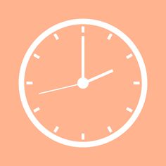 a white clock on an orange background