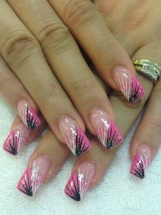 My nails done at Divas Nail Salon Pink French Nails, Diva Nails, Fancy Nails Designs, Short Acrylic Nails, Fancy Nails, French Nails, Nail Tips, How To Do Nails, Beauty Women