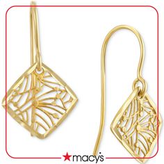 in stock Store Signs, 10k Gold, Dangle Drop Earrings, Pick Up, Buy Online, In Store, Drop Earrings, Square, Free Shipping