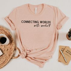 a pink t - shirt that says connecting world's most wonderfully on it