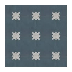 a tile with white flowers on it