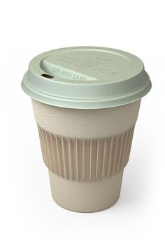 a coffee cup with a lid on a white background