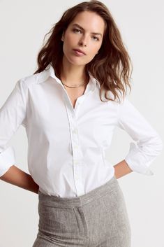 The Shirt Top The Icon Shirt White Shirt For Women, Best White Shirt, Icon Shirt, White Shirt Blouse, Short Loungewear, Basic Fits, White Button Up, Boyfriend Shirt, Shirt For Women