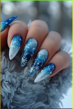 Channel Elsa with glittering icy blue and white nail art reminiscent of frozen fractals. An ethereal winter wonderland manicure for breezy white summer dresses. #frozenails #icynails #glitternails #whitenails #etherealstyle Tags: #frozenails #icynails #glitternails #whitedress #nailart #naildesign #whitenails Elsa Inspired Nails, Icy Christmas Nails, Frozen 2 Nails, Elsa Nails Frozen, Blue Glitter Christmas Nails, Winter Theme Outfit, Frozen Inspired Nails, Frozen Nail Designs, Winter Themed Nails