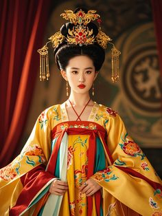 Discover the elegance of Hanfu and Qipao, traditional Chinese attire. Perfect for cultural events and photoshoots. Celebrate Chinese heritage with these timeless fashions. Chinese Culture Outfit, Chinese Dresses Pattern, Chinese Attire, Chinese Empress, Tea Clothes, Chinese Dynasty, Element Dress, Chinese Illustration, Chinese Heritage