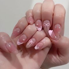 Pink Flowers Acrylic Nails, Cute Pink Nails With Bows, Alternating French Tip Nails, Acrylic Charm Nails, Gel Nails Winter 2024, Cute And Simple Pink Nails, Cute Pink Sparkly Nails, Pink Homecoming Nails Almond, Solid Pink Nails With Design