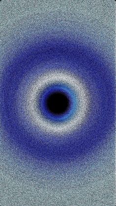 an abstract blue and white background with a black hole in the center