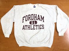 Vintage 1990s Fordham University Crewneck Sweatshirt Champion Size XL hoodie cross country track basketball tennis running football rams by BroadwayVintageLLC on Etsy Stephen Jackson, Fordham University, University Crewneck, White Sock, Cross Country, Crewneck Sweatshirt