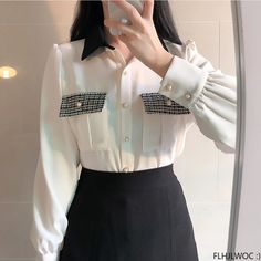 Shipping: Worldwide Express Shipping AvailableDelivery time: 7-15Days Fast ShippingReturns: Fast refund, 100% Money Back Guarantee.SPECIFICATIONSBrand Name: FLHJLWOCFabric Type: ChiffonPattern Type: PlaidFit Type: Regulai FitStyle: Office LadyAge: JUNIORThickness: STANDARDOrigin: Mainland ChinaCN: GuangdongSeason: Spring/SummerClothing Length: regularMaterial: POLYESTERMaterial: AcetateElasticity: Slight StrechDecoration: PocketsSleeve Length(cm): FullClothing Patterns: STRAIGHTShirts Type: Dres Pink Korean, White Button Shirt, Korean Japanese, Button Shirt, Japanese Style, Style Design, Turn Ons, Long Sleeve, Fashion Design