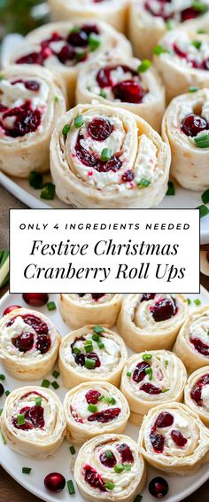 Image for Festive Christmas Cranberry Roll Ups Xmas Party Snack Ideas, Christmas Roll Up Appetizers, Christmas Tree Roll Ups, Holiday Work Party Food Ideas, Christmas Food Appetizers Easy, Cinnamon Roll Christmas Tree Breakfast, Red And Green Snacks Christmas Parties, Cranberry Tortilla Roll Ups, Cheap Holiday Appetizers